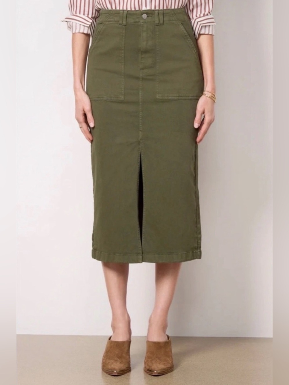 Sanctuary Standard Surplus Olive green midi skirt size 28
